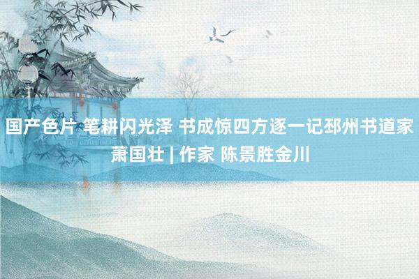 国产色片 笔耕闪光泽 书成惊四方逐一记邳州书道家萧国壮 | 作家 陈景胜金川
