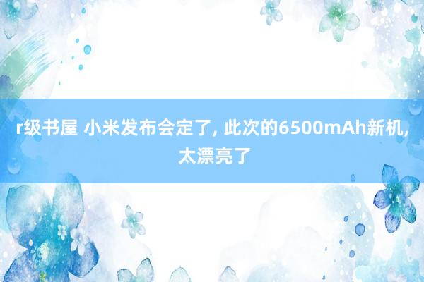 r级书屋 小米发布会定了， 此次的6500mAh新机， 太漂亮了